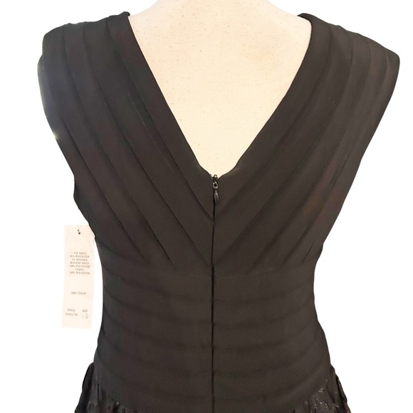 NWT Adrianna Papell Pleated Bodice Ribbon Rosette Cocktail Dress SZ 10 Black - Picture 6 of 7